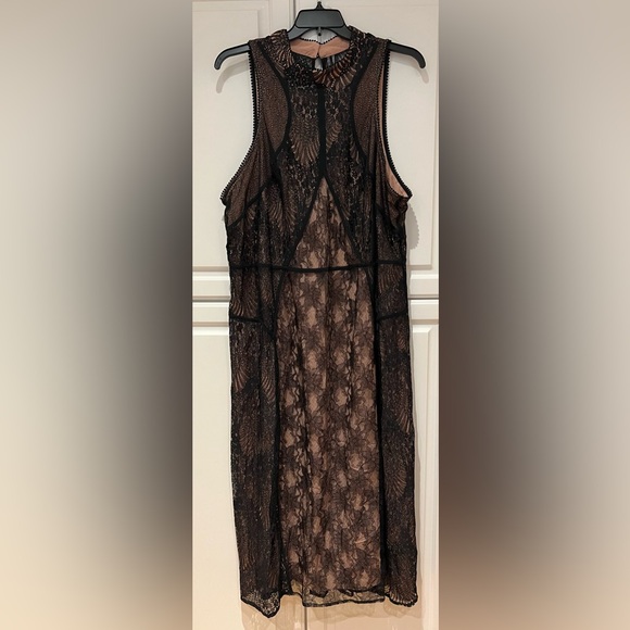 Anthropologie Structured Midi Dress Size 26W Black Lace NWT Plus Size